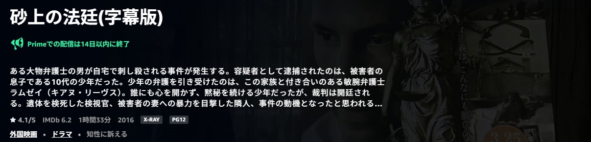 ラストシーンが秀悦！砂上の法廷/あらすじと感想
